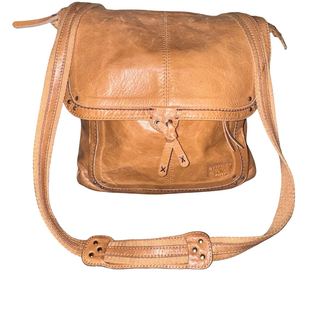 The Sak Cognac Leather‎ Messenger Bag Boho Crossbody Satchel Shoulder Purse - Picture 7 of 9